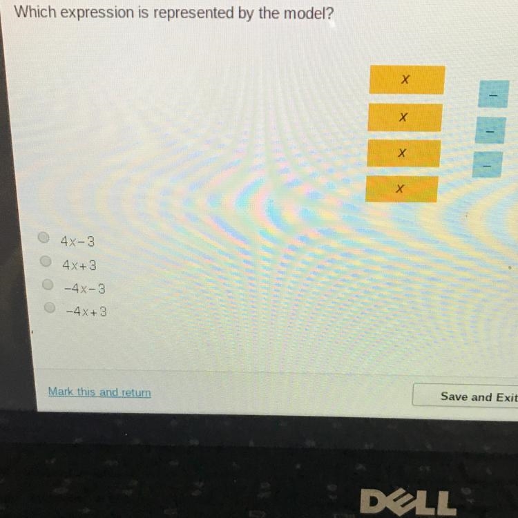 Which expression is represented by the model?-example-1