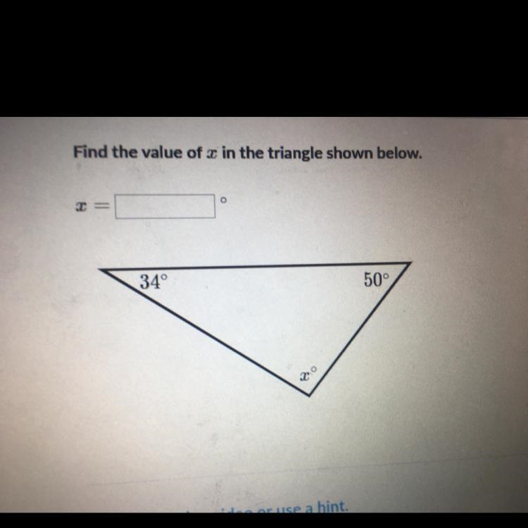 Find the value of x in the triangle-example-1