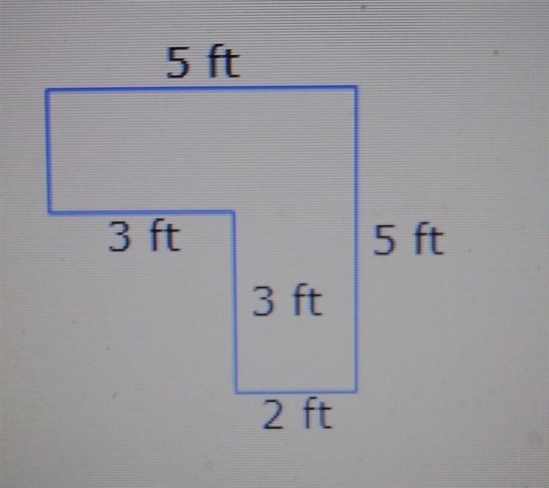 Find the area of the figure. (Sides meet at right angles.)​-example-1