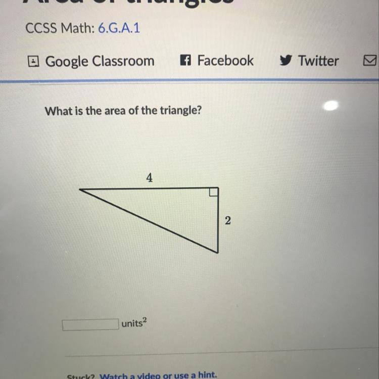 What is the are of the triangle?-example-1