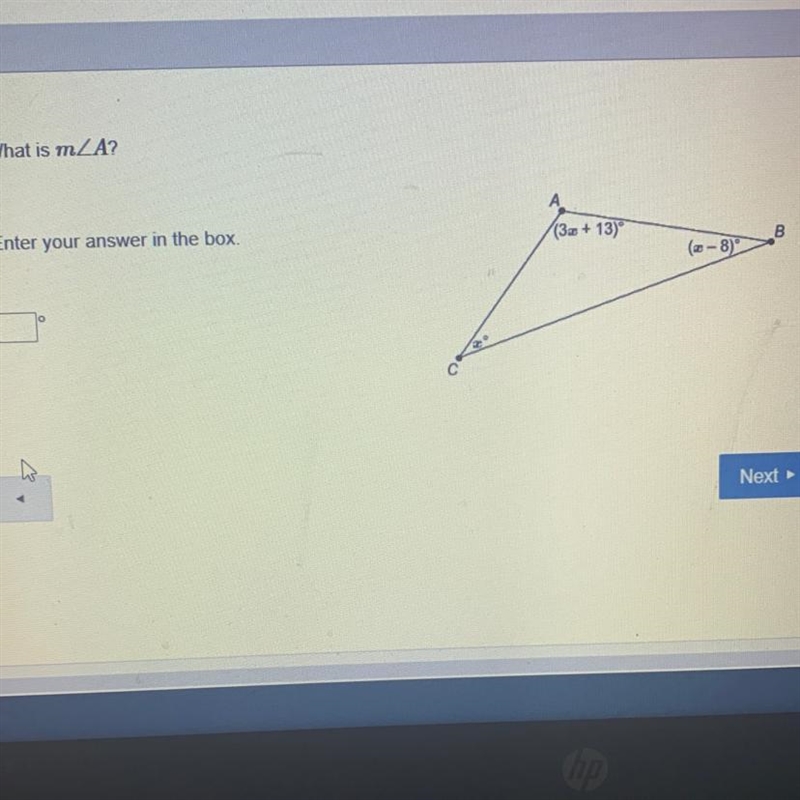 What is mZA? Enter your answer in the box. (3a + 13) В (x-8) o-example-1