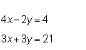 Claire completed the steps to solve the system of equations.-example-2