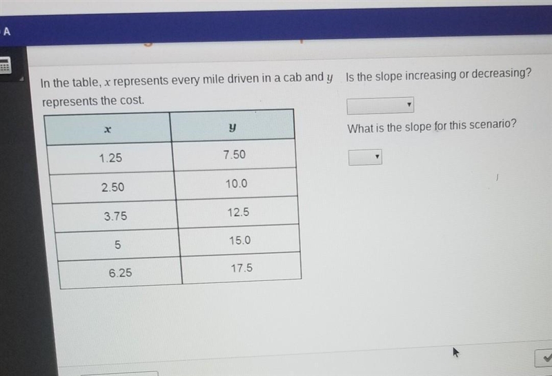 PLZZZ HELPPPP the slope increasing or decreasing? What is the slope for this scenario-example-1