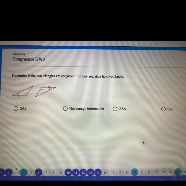 Determine if the two triangles are congruent-example-1