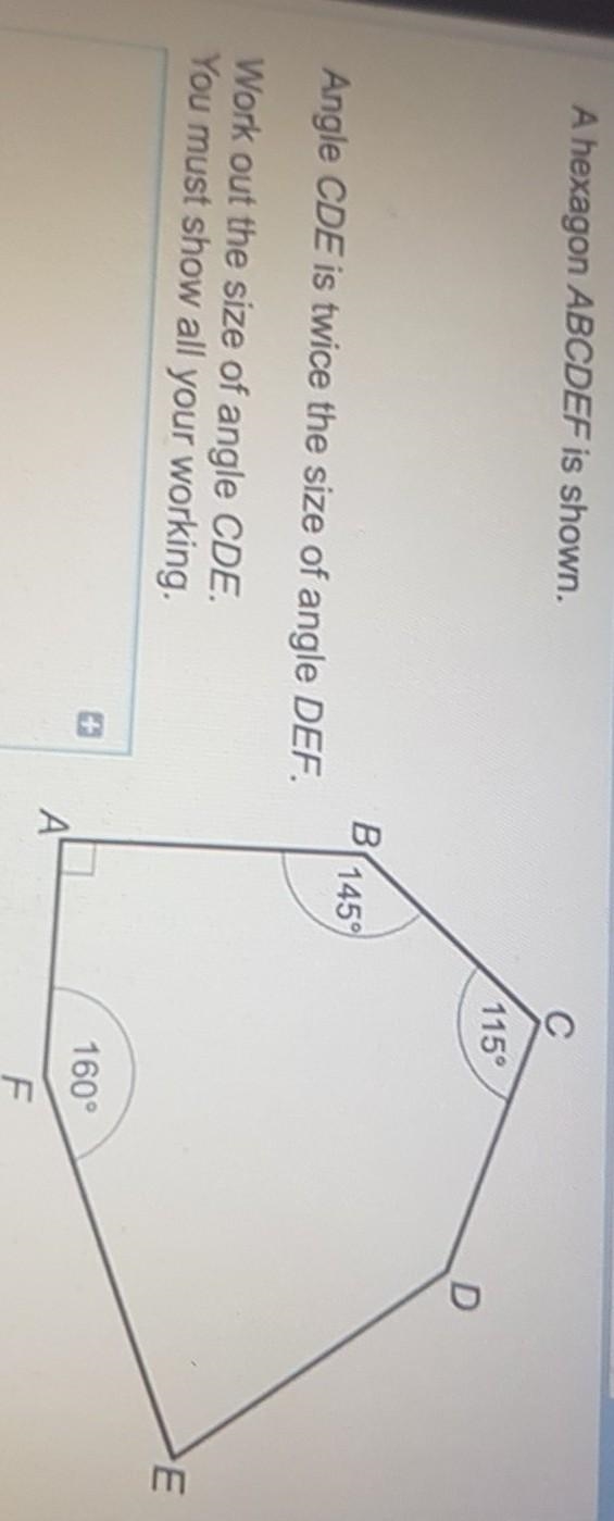 Work out size of angle cde​-example-1