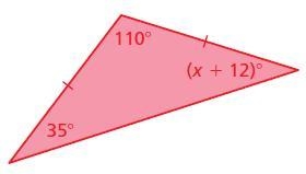 Can u find x and identify the triangle, this will really help out thx-example-1