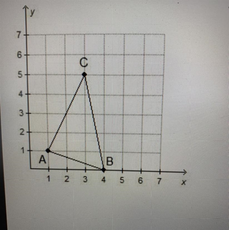 What is the area of triangle ABC? 3 square units 7 square units 11 square units 15 square-example-1