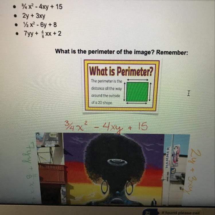 Help please . Can someone at least explain how I can find the perimeter .-example-1