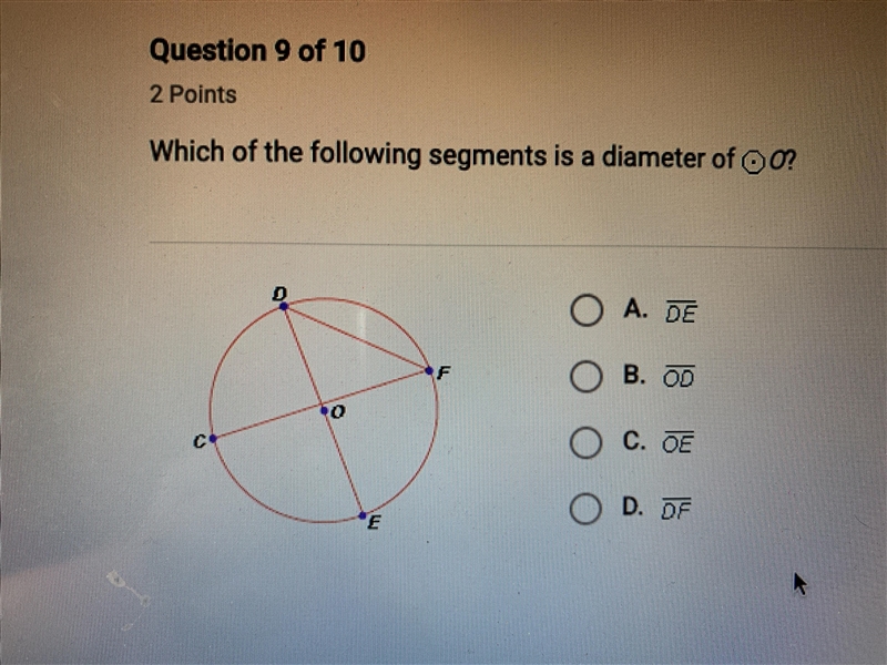 A. DE B. OD C. OE D. DF-example-1