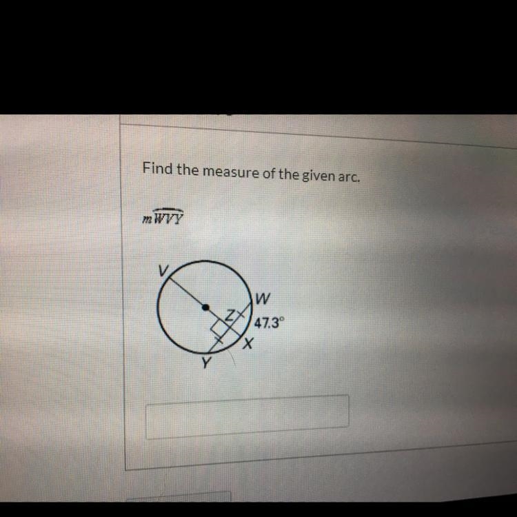 Question 3 Find the measure of the given arc. mWVY-example-1