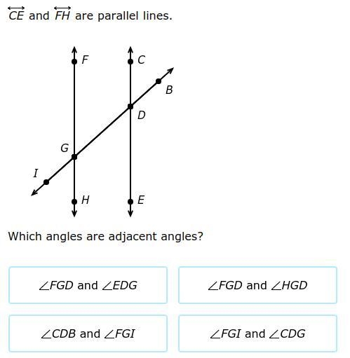 Does anyone know adjacent angles ?-example-1