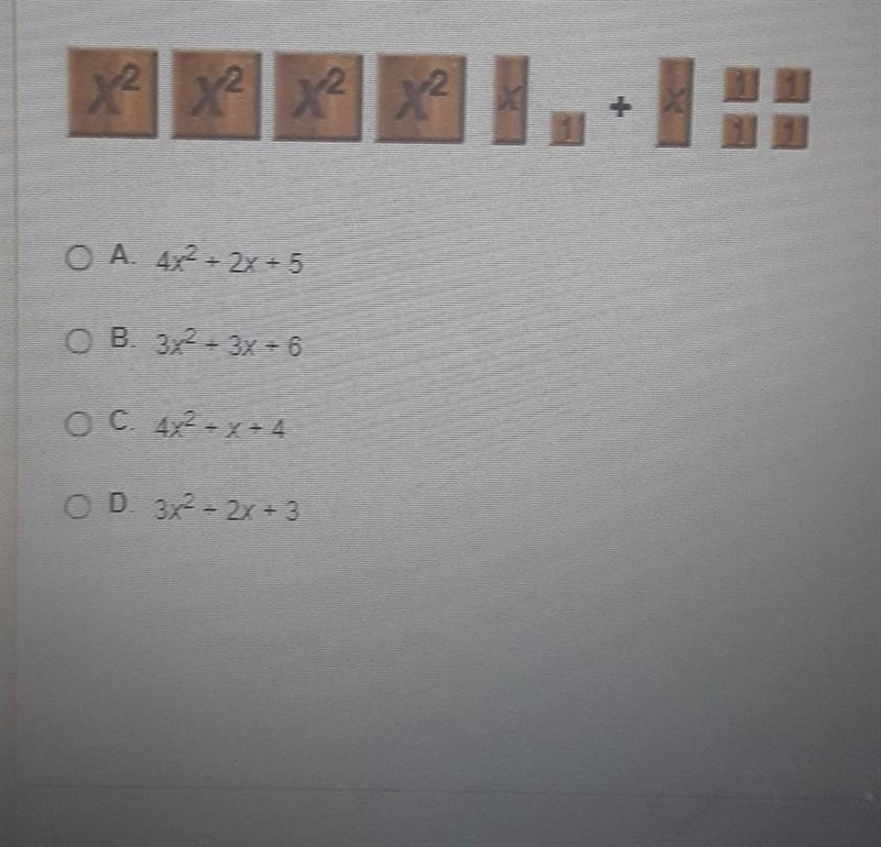 Which polynomial does this sum of tiles represent? help please!​-example-1