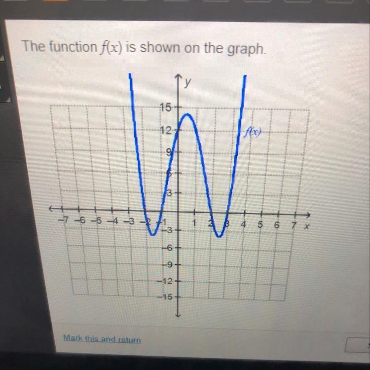 What is f(0) o 12 only O 2 and 3 only O-2, -1, 1, and 2 only O-2-1, 1.2 and 12-example-1