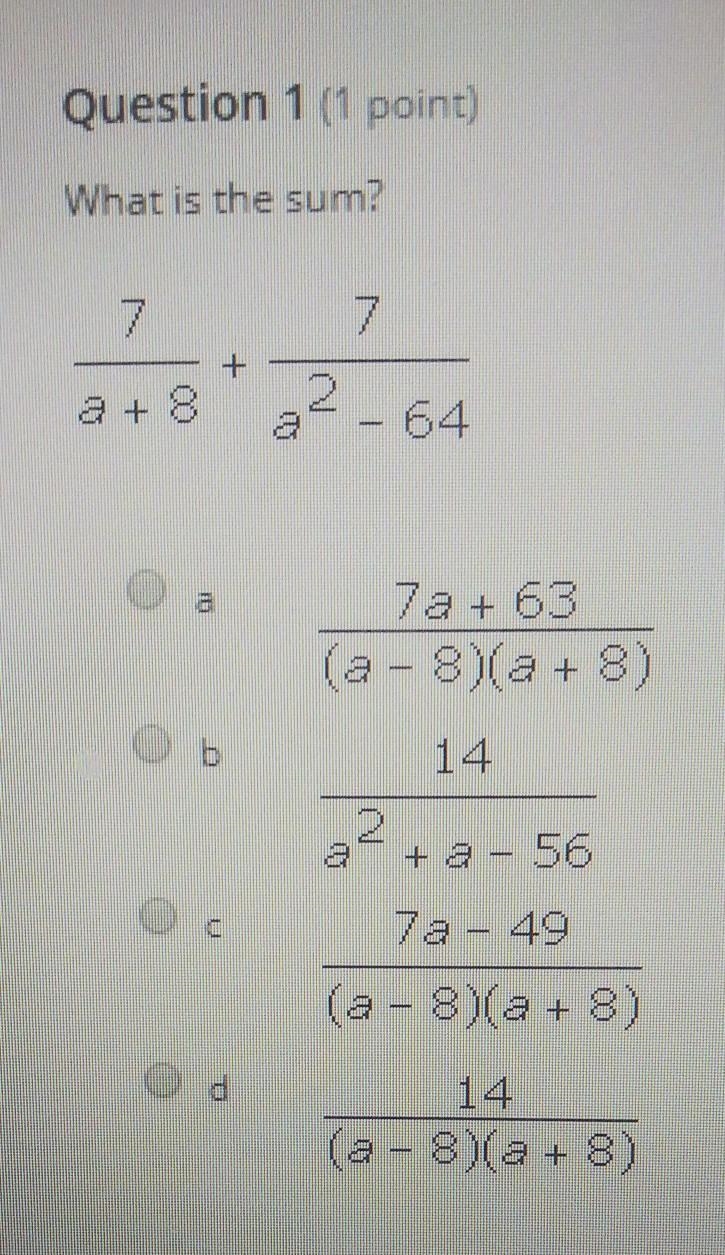 Question #1 What is the sum?​-example-1