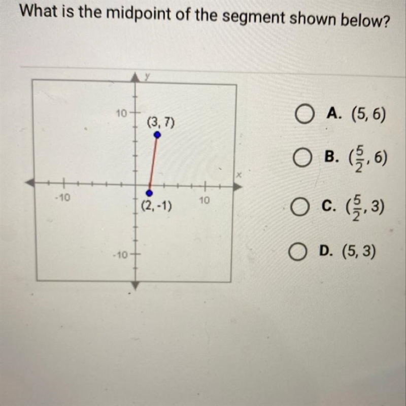 What is the midpoint of the segment shown below-example-1