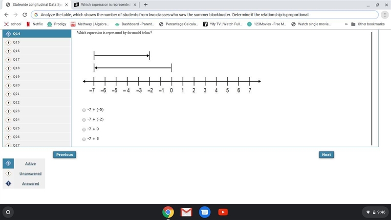 Which expression is represented by the model below? A. -7 + (-5) B. -7 + (-2) C. -7 + 0 D-example-1