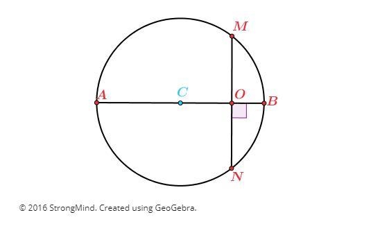 Examine the following diagram, where segment AB is a diameter of circle C. Segment-example-1