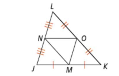 Use the figure at the right. If JK=9x+13 and NO=20​, what is the value of​ x?-example-1