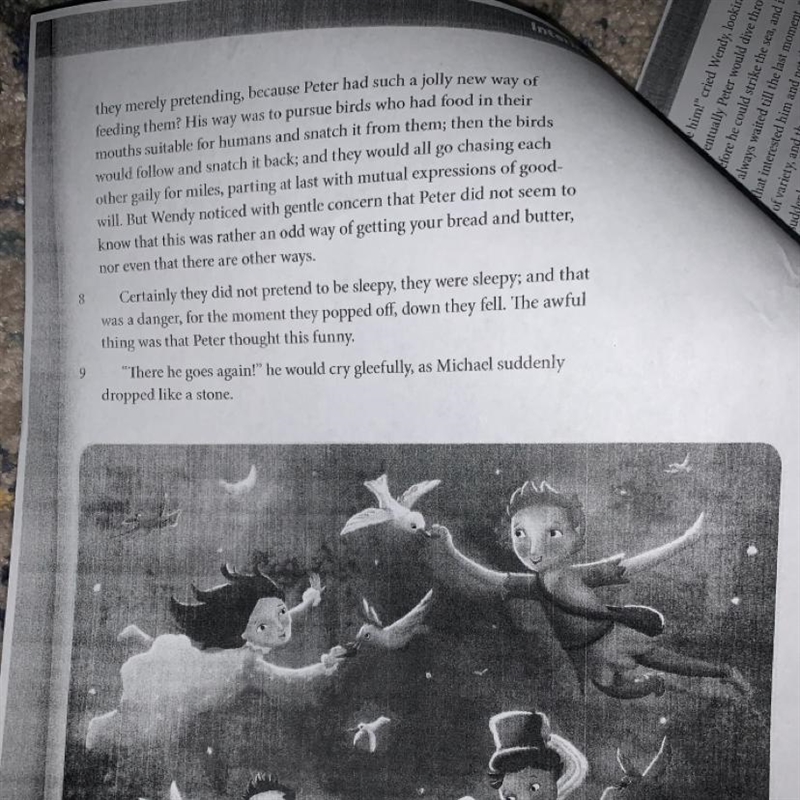 Which sentence from Peter Pan is best supported by the illustration?-example-1