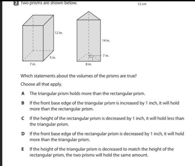 This is urgent, please answer! Two prisms are shown below. Which statements about-example-1