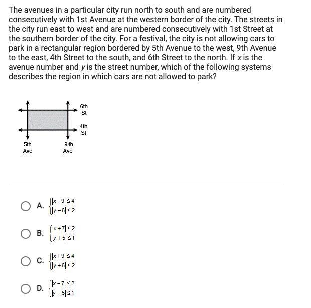 The avenues in a particular city run north to south and are numbered consecutively-example-1