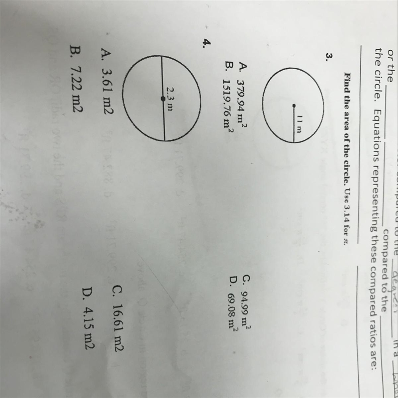 Find the area of the circle. Use 3.14 for pi-example-1