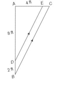 Can someone check my answer? Find the measure of EC: For some reason I got 1 ft but-example-1