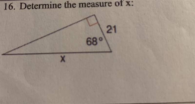 16. Determine the measure of x: 21 680 х-example-1