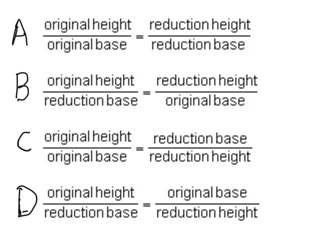 Which is the scale factor proportion for the reduction?-example-1