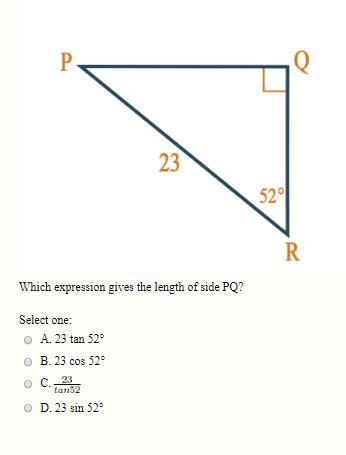 Which expression gives the length of side PQ?-example-1