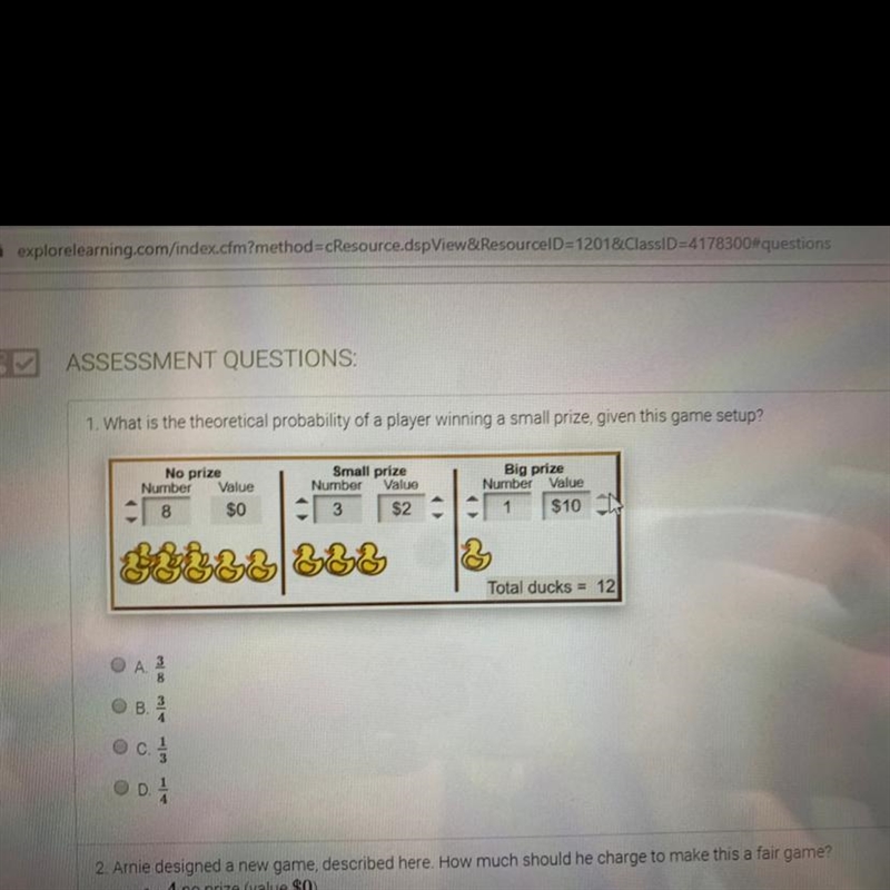 7. What is the theoretical probability of a player winning a small prize, given this-example-1