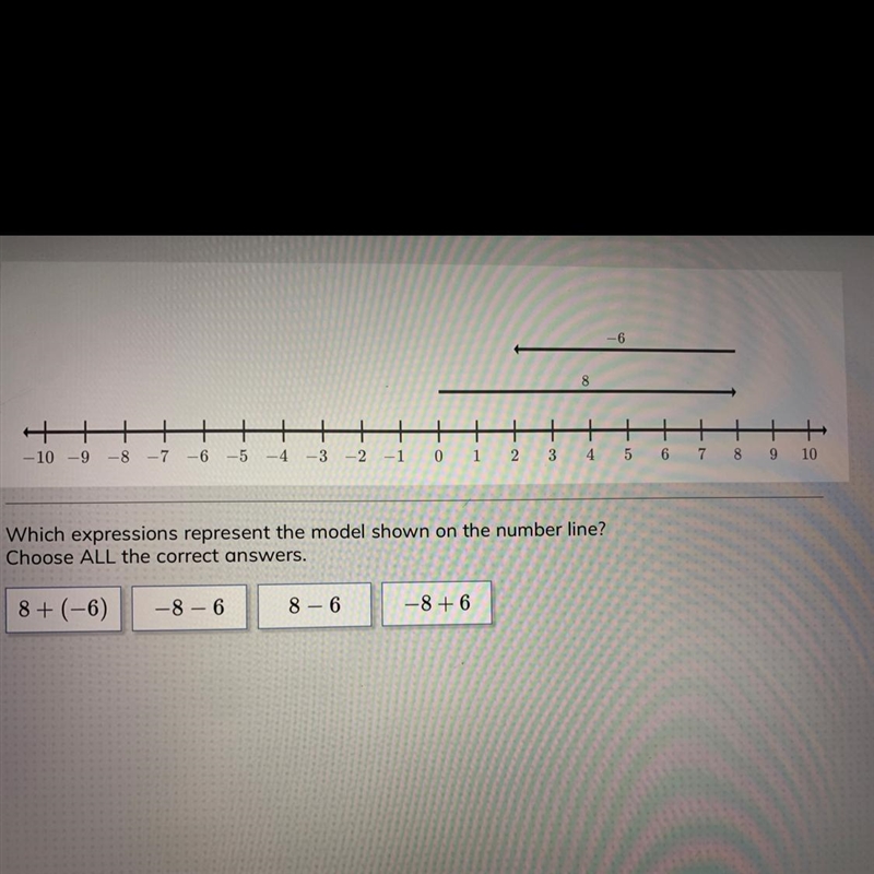 Which expressions represent the mod shown on the number line? Choose ALL the correct-example-1