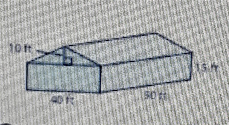 8. The figure shows a barn that Mr. Fowler is building for his farm. Find the Volume-example-1