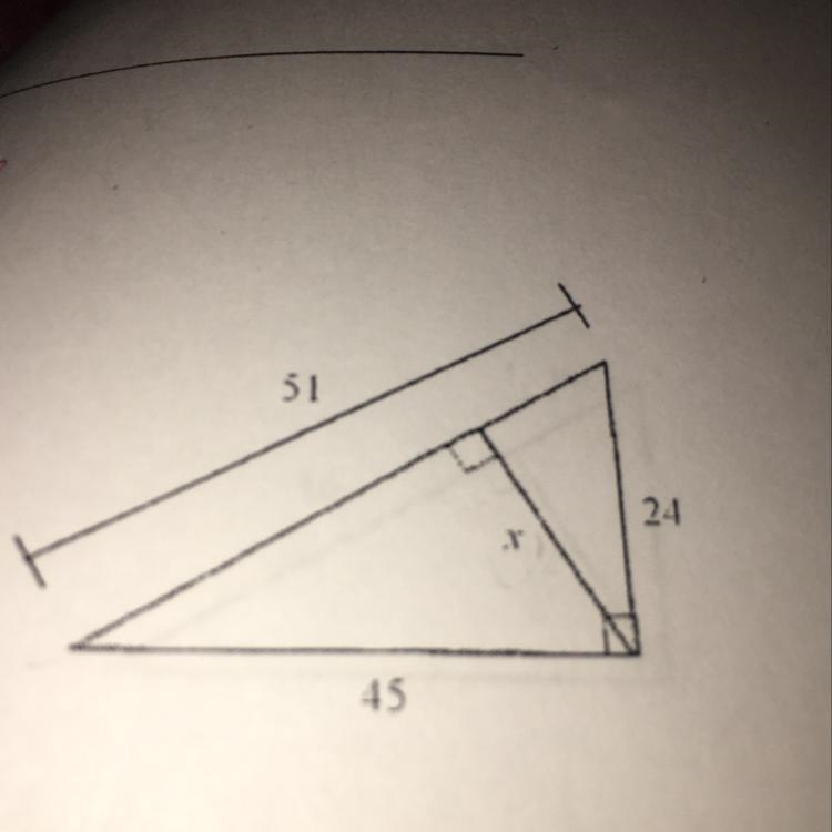 What is X in this triangle problem? How would I solve it-example-1