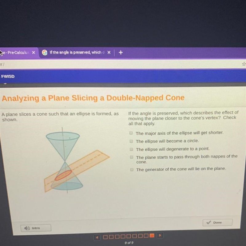 If the angle is preserved, which describes the effect of moving the plane closer to-example-1