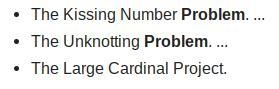 DEFINE ALL OF THESE, ONE SENTENCE EACH, PLEASE The Kissing Number Problem. ... The-example-1