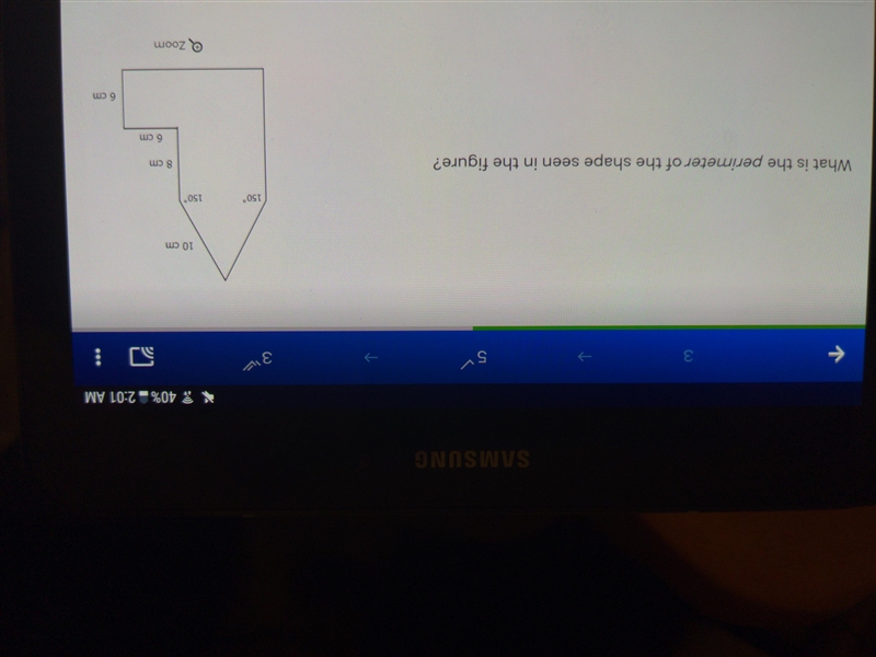 What is the perimeter of the shape seen in the figure?-example-1