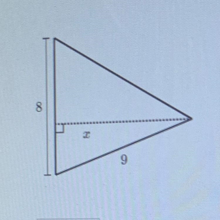 The triangle show above has an area of 32 units2. Find the missing side.-example-1