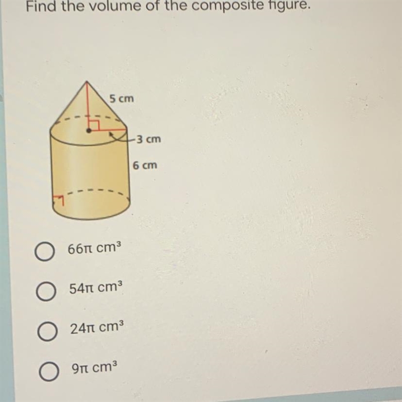 Find the volume of the composite figure. Need done in a hour please help fast. Thanks-example-1