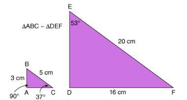 In the similar triangles below, what is the measure of ∠B 37° 53° 74° 90°-example-1