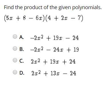 Find the product of the given polynomials-example-1