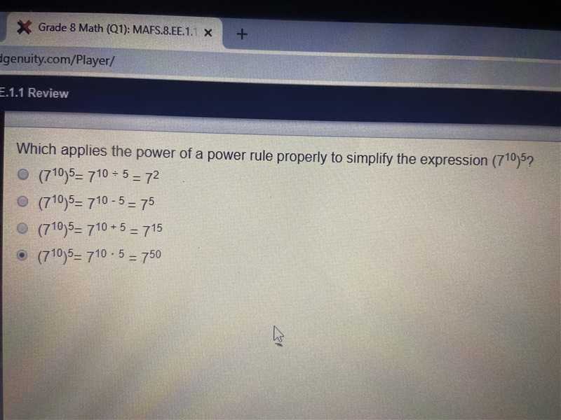 Which applied the power of a power rule properly go simplify the expression-example-1