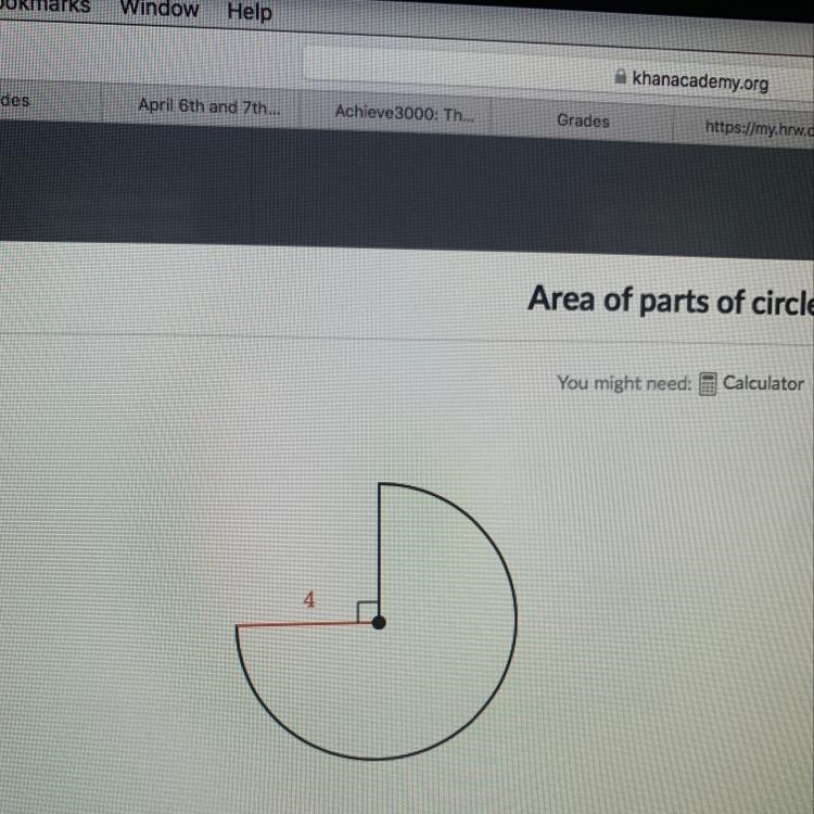 Find the area of the shape. Either enter an exact answer in terms of pi or use 3.14 for-example-1