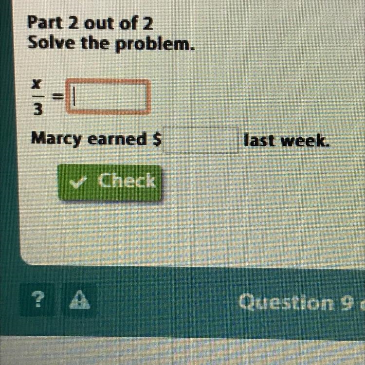 Marcy split her income from last week equally between paying her student loans, rent-example-1