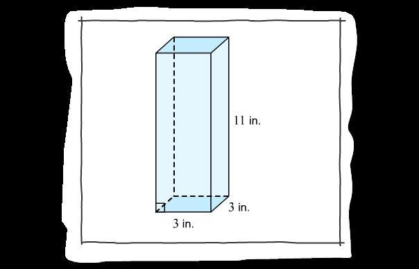 This box is a right rectangular prism. Its dimensions are 3 inches by 3 inches by-example-1