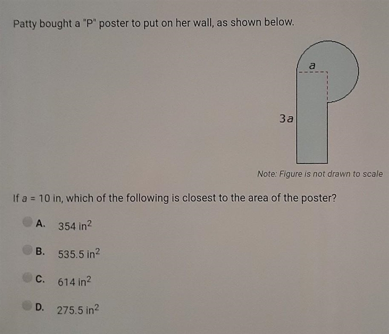 Patty bought a "P" poster to put on her wall, as shown below. 3 a Note: Figure-example-1