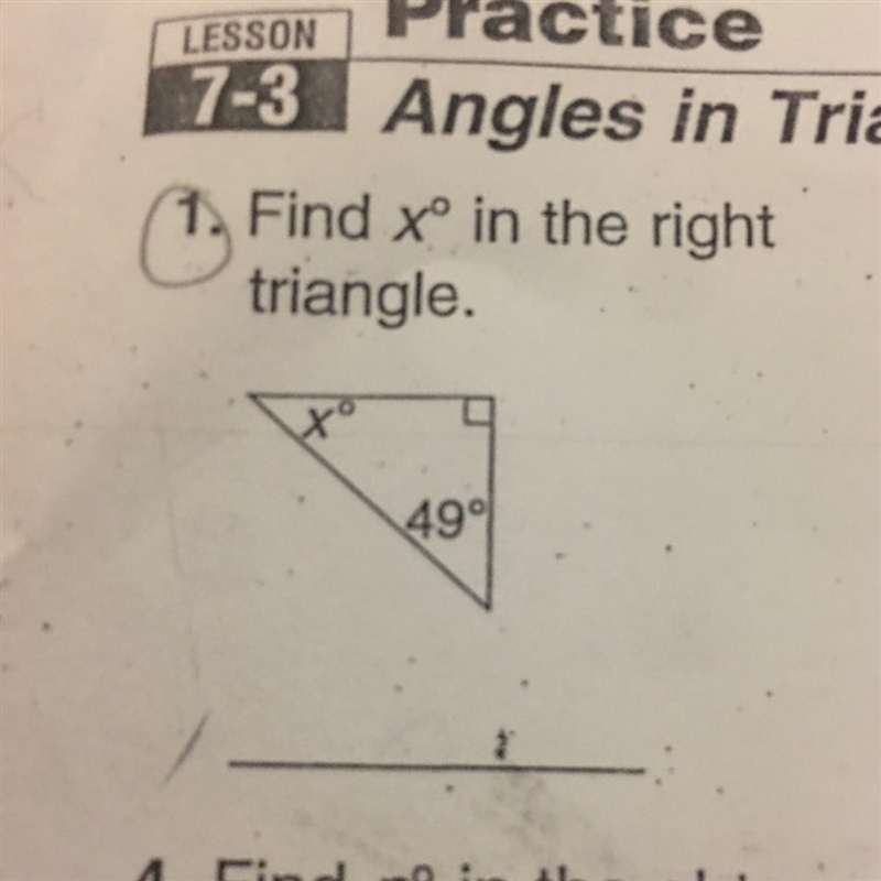 Find x in the right triangle.-example-1