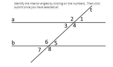 Identify all the Interior Angles.-example-1