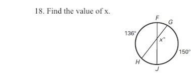 Find the value of x SHOW ALL WORK!-example-1