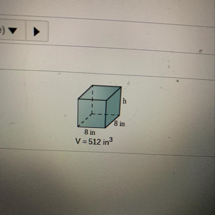 Find the height of the figure below with the given volume .-example-1